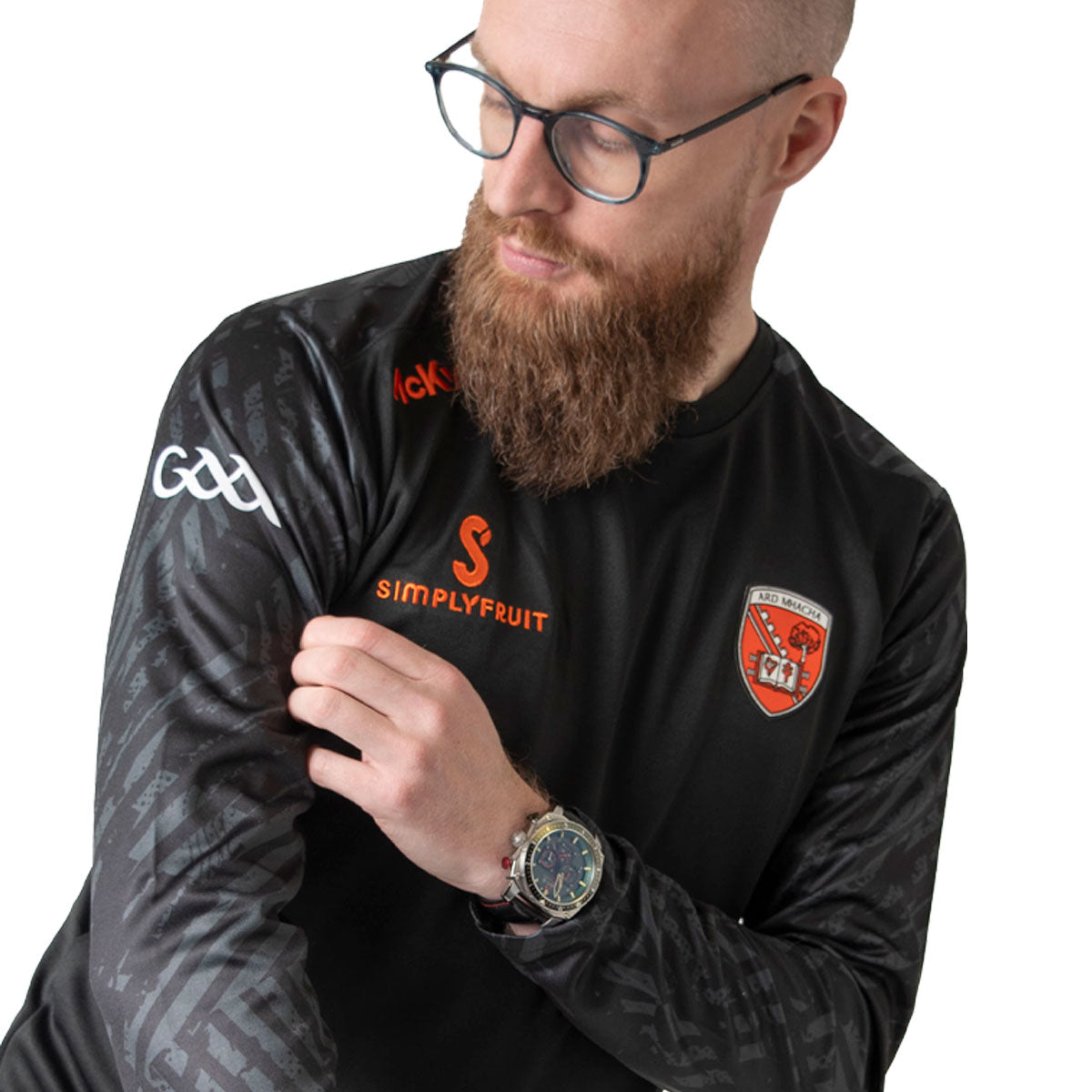 McKvr Armagh GAA Boost Sweat Top - Adult - Black/Charcoal