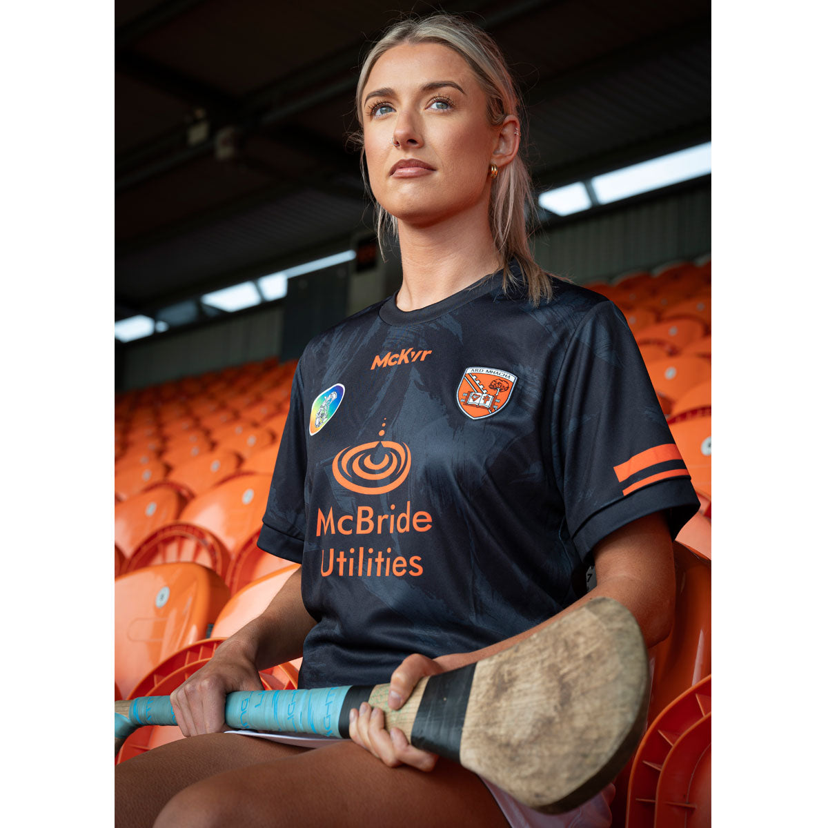 Mc Keever Armagh Camogie Official Training Jersey - Womens - Black/Grey