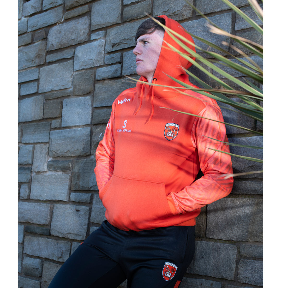 McKvr Armagh GAA Boost Hoodie - Adult - Orange/White