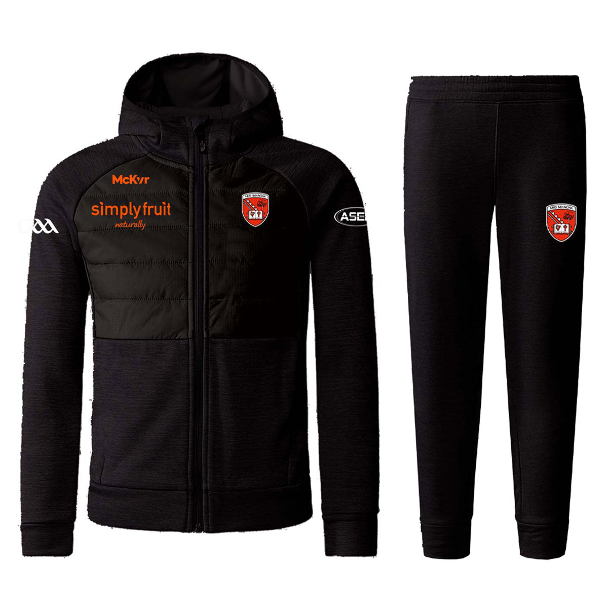 McKvr Armagh GAA Vital Tracksuit - Youth - Black/Orange