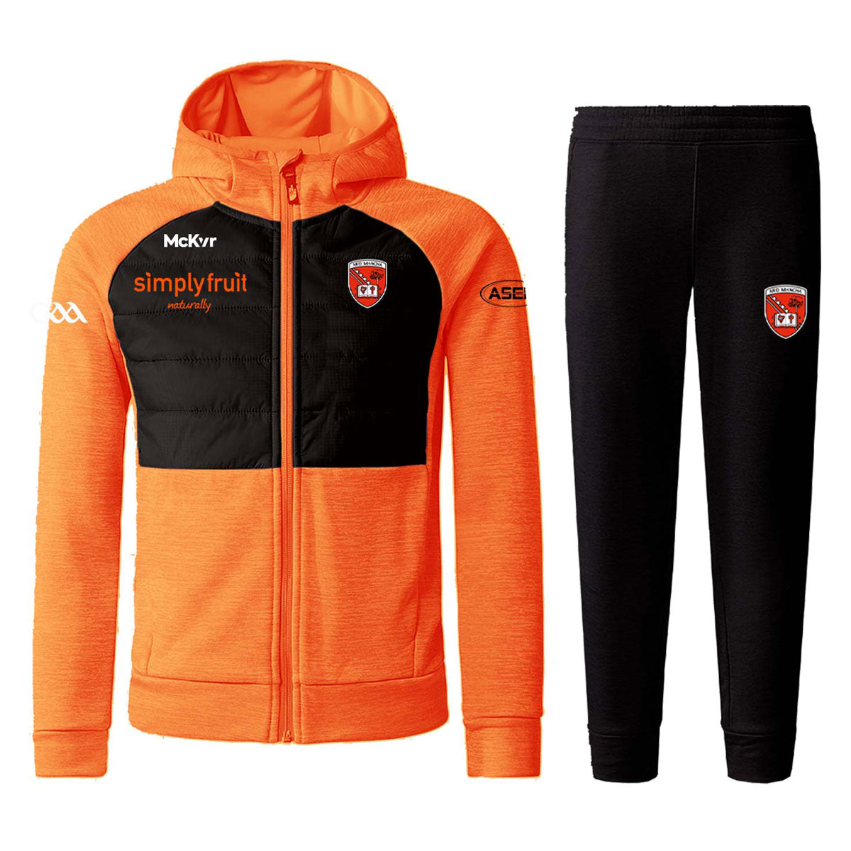 McKvr Armagh GAA Vital Tracksuit - Youth - Orange/Black
