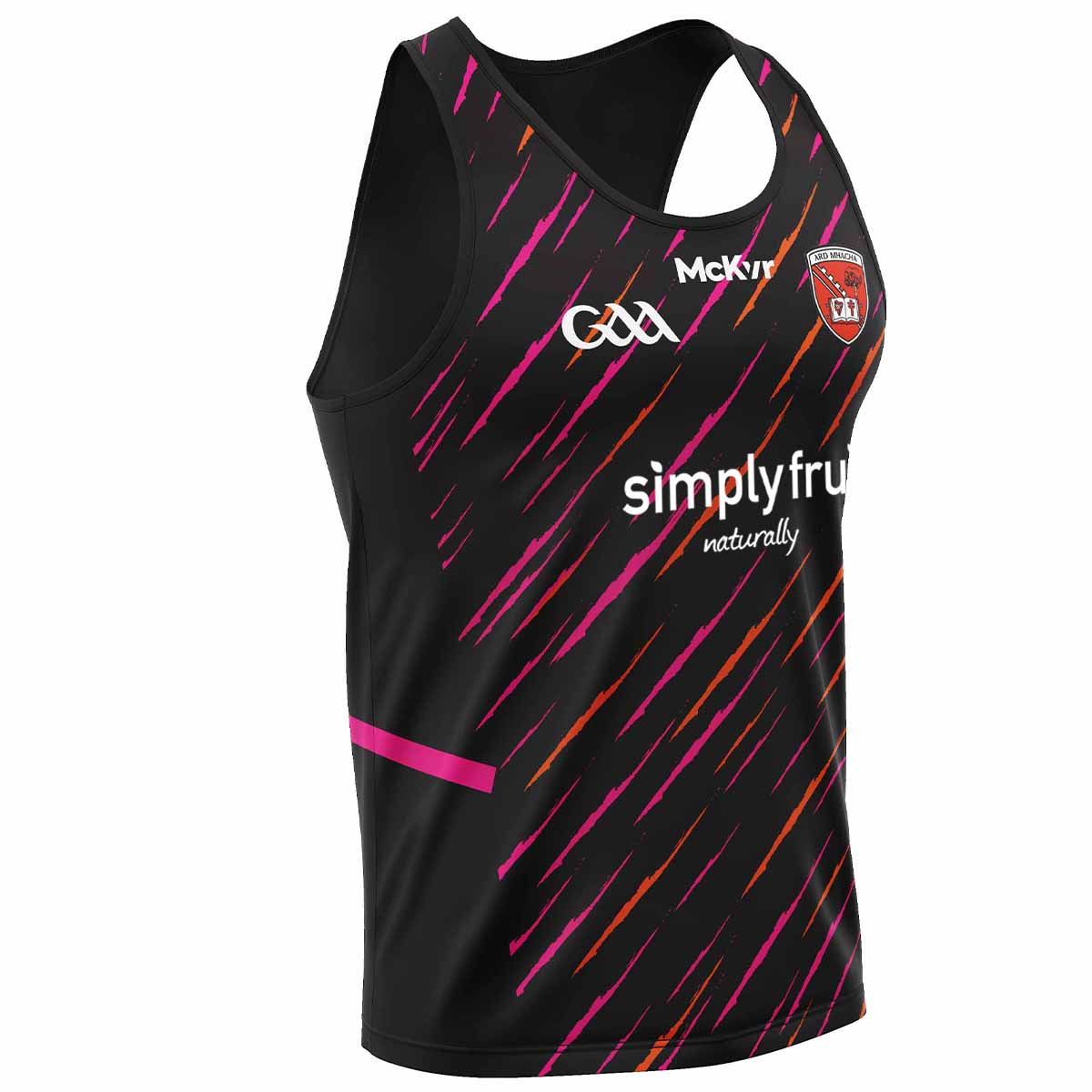 Mc Keever Armagh GAA Official Pulse Training Vest - Youth - Black/Pink/Orange