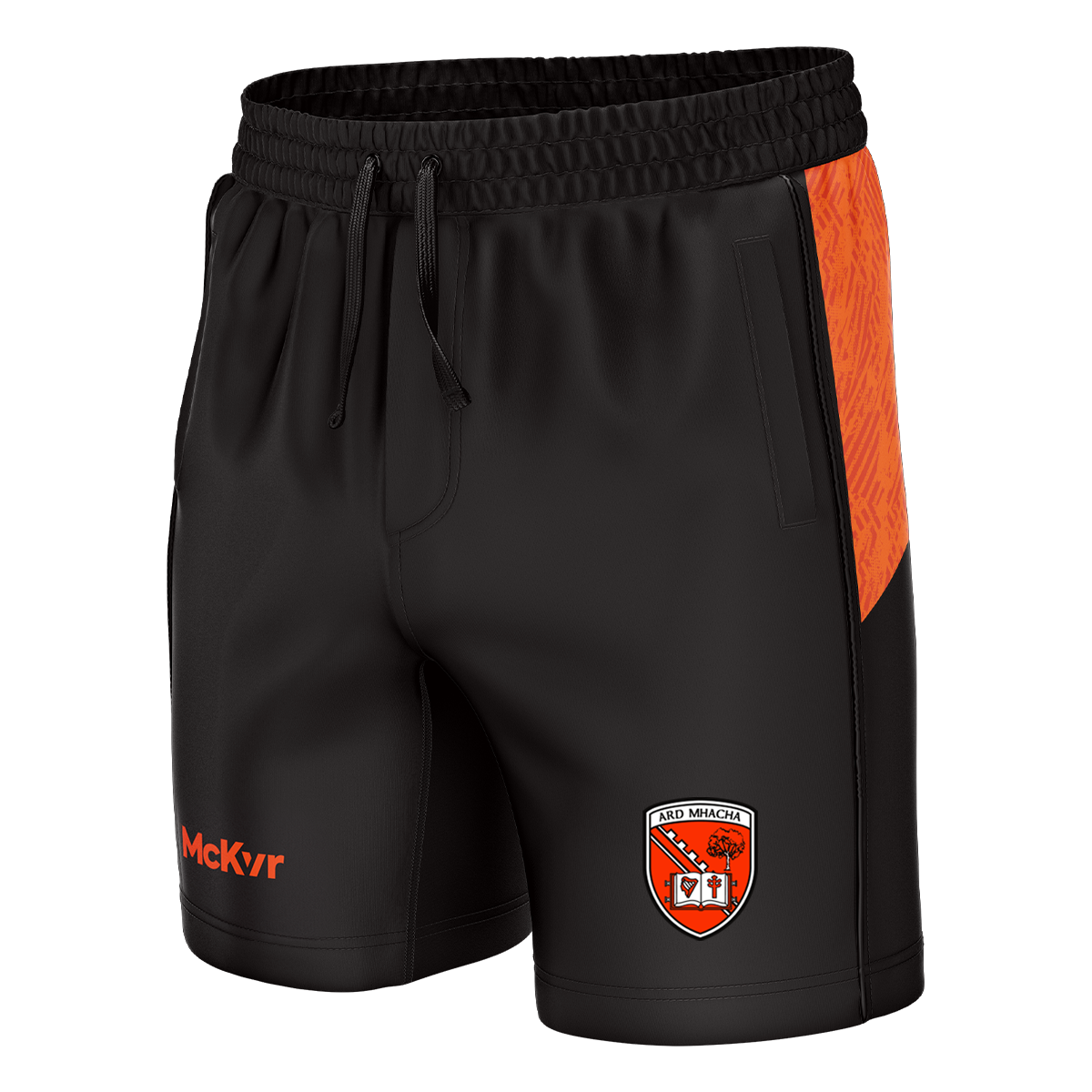 McKvr Armagh GAA Boost Leisure Shorts - Adult - Black/Orange