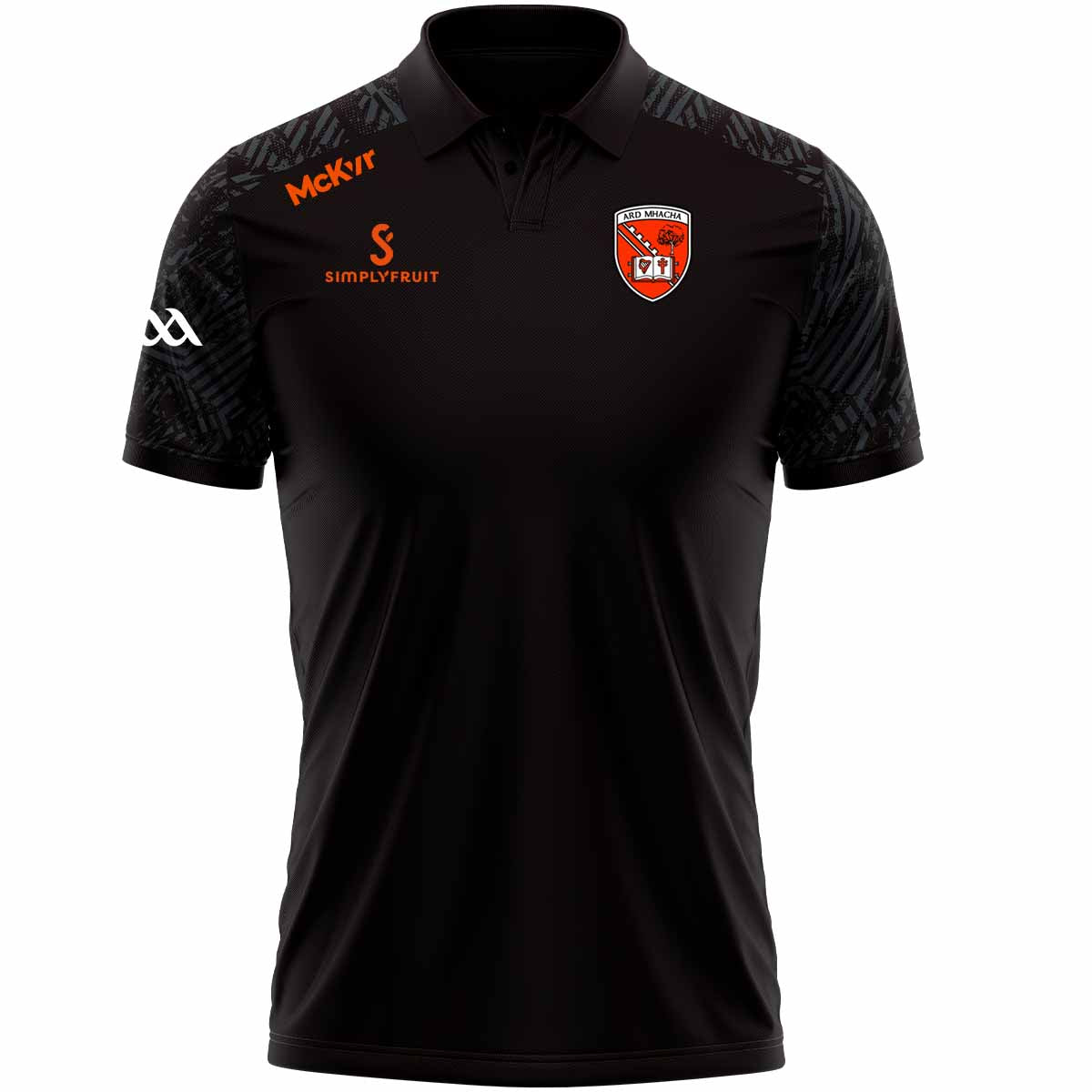 Mc Keever Armagh GAA Boost Polo Top - Adult - Black/Charcoal