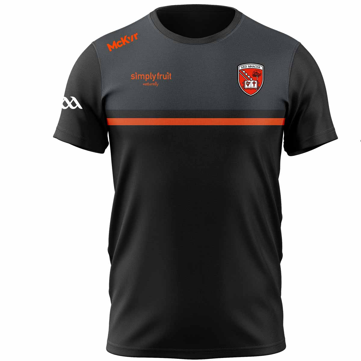 Mc Keever Armagh GAA Official Vital Tee - Adult - Black/Charcoal/Orange