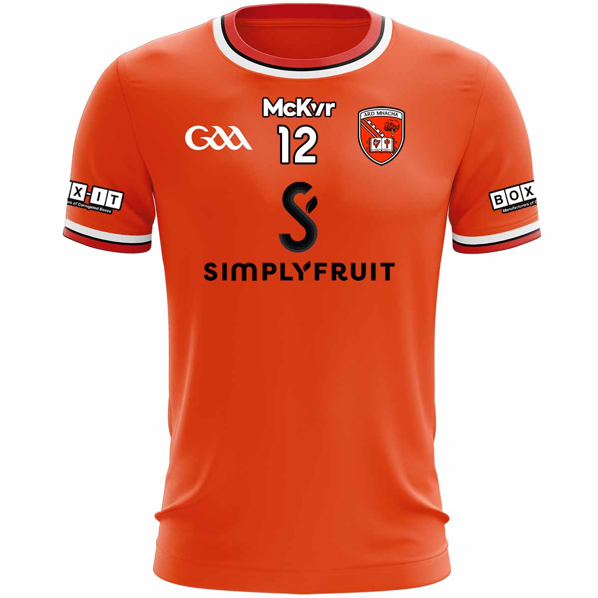 Mc Keever Armagh GAA Numbered Home Jersey - Youth - Orange
