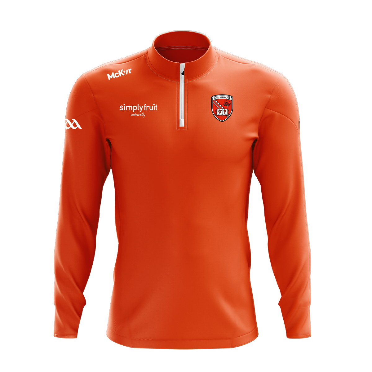 Mc Keever Armagh GAA Official Vital Lightweight 1/4 Zip Top - Youth - Orange