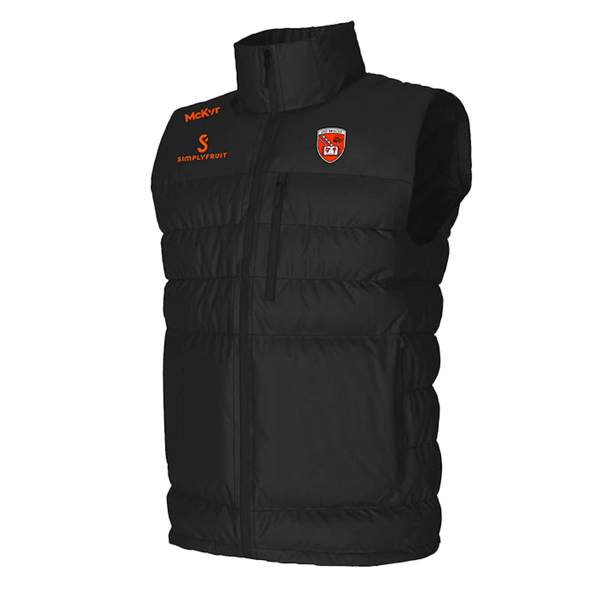 McKvr Armagh GAA Core 22 Padded Gilet - Adult - Black/Orange