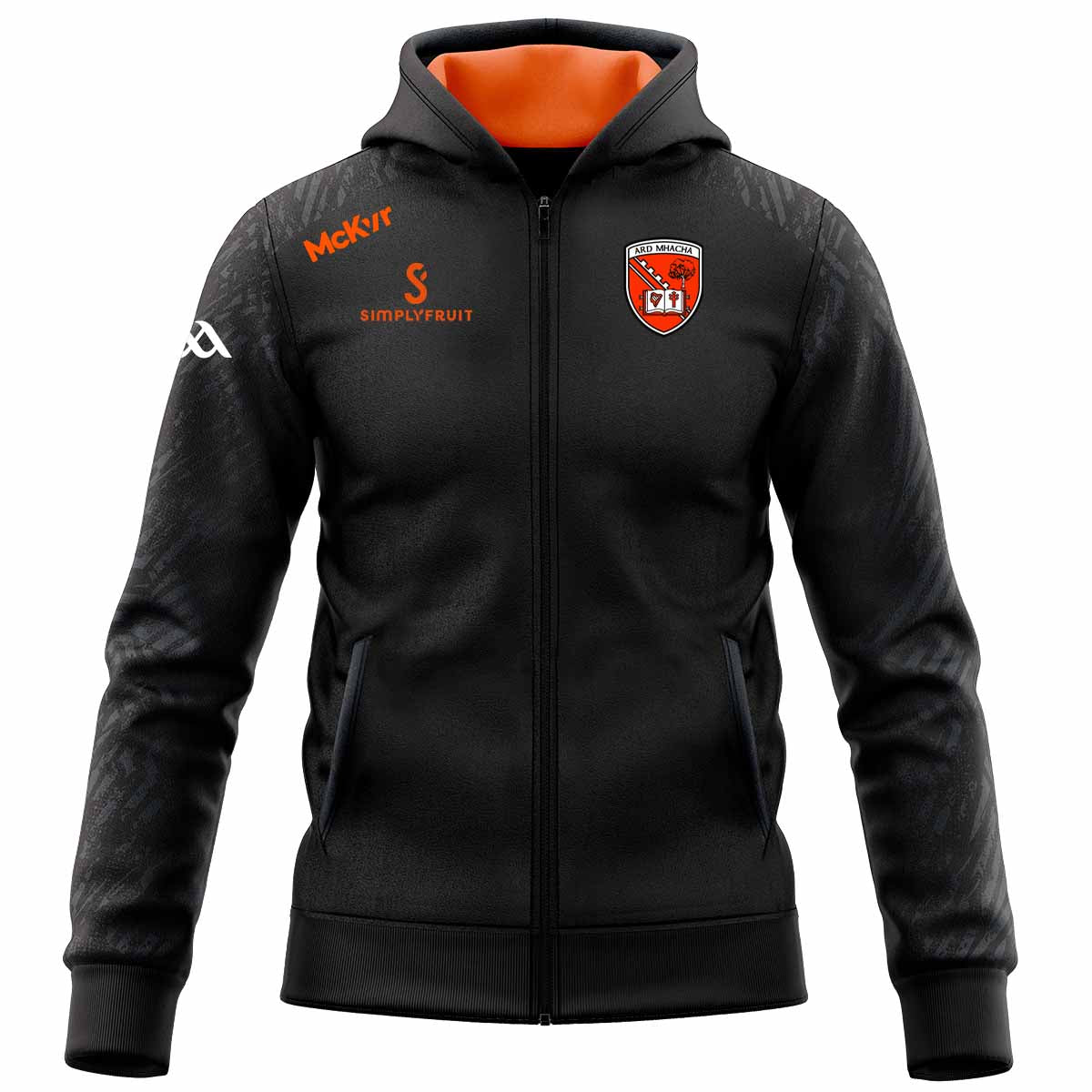 Mc Keever Armagh GAA Boost Full Zip Hoodie - Adult - Black/Charcoal
