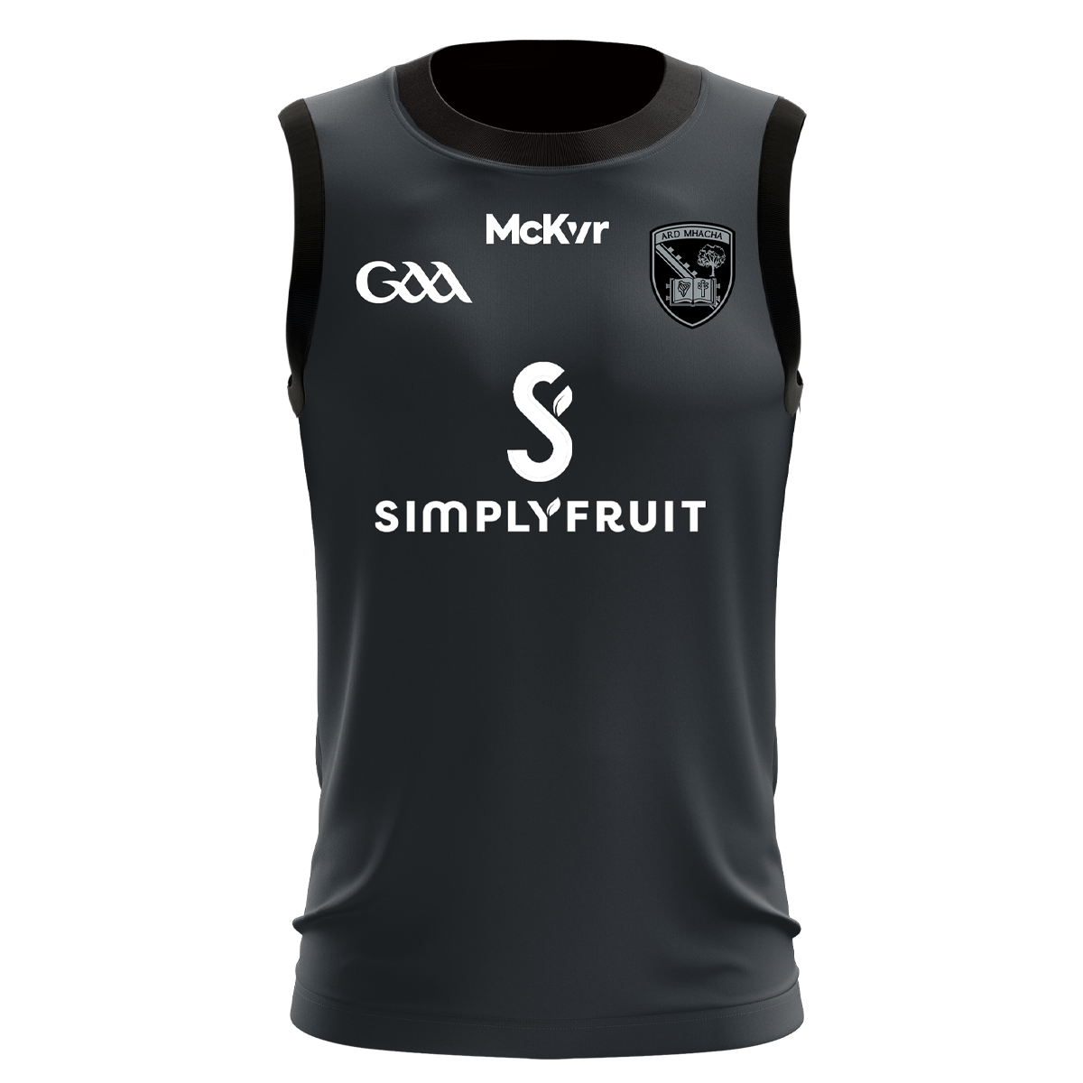 McKvr Armagh GAA Edge Sleeveless Jersey - Kids - Charcoal