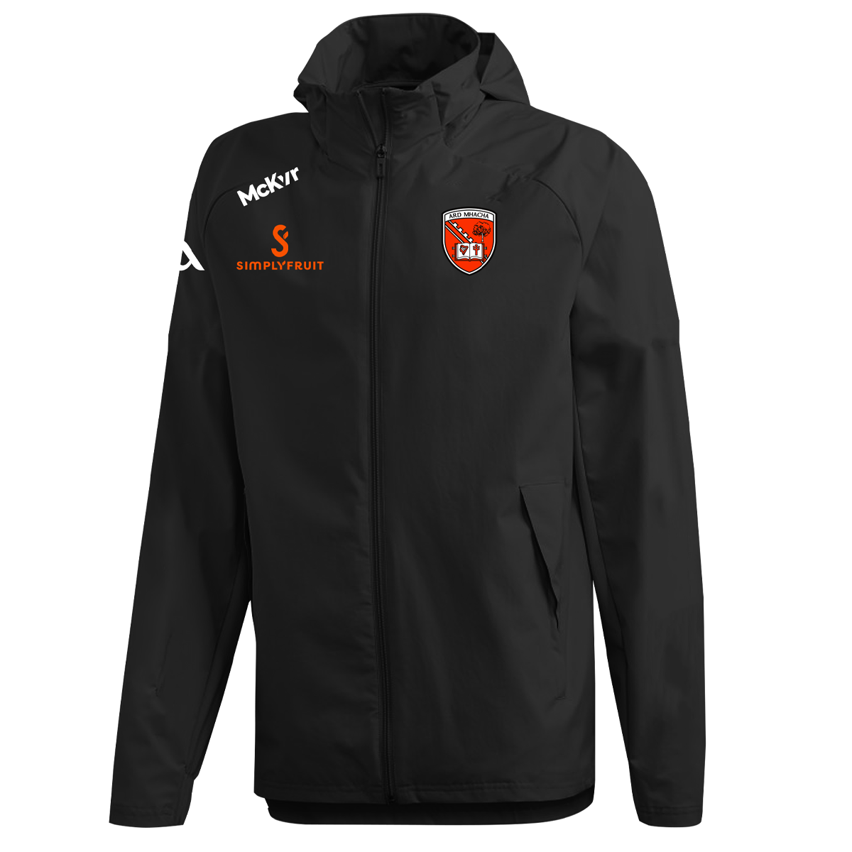 McKvr Armagh GAA Core 22 Rain Jacket - Adult - Black/Orange