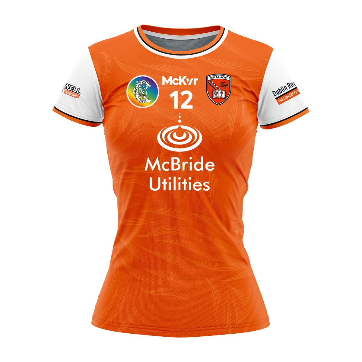 Mc Keever Armagh Camogie Official Numbered Home Jersey - Womens - Orange
