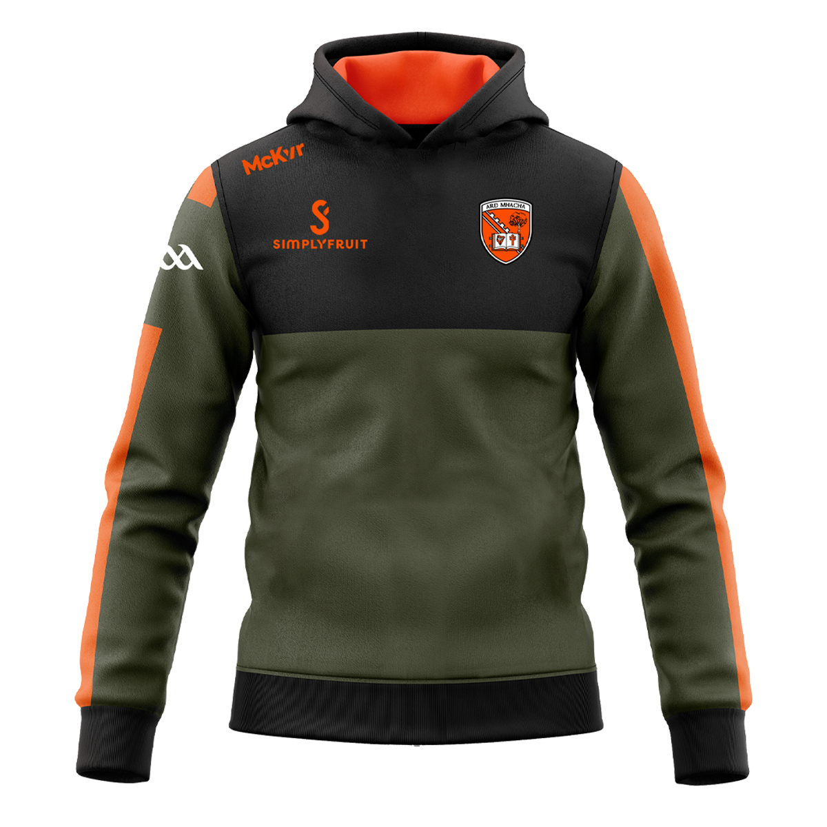McKvr Armagh GAA Edge Hoodie - Youth - Olive/Black – McKeever Sports UK