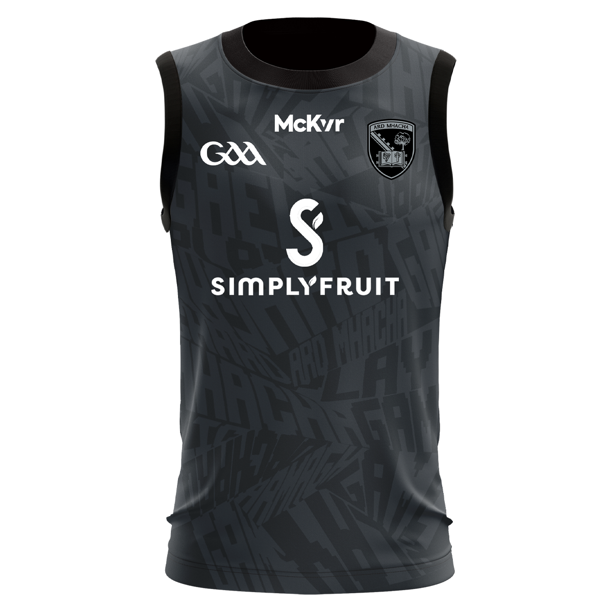 McKvr Armagh GAA Edge Sleeveless Jersey - Kids - Charcoal/Black