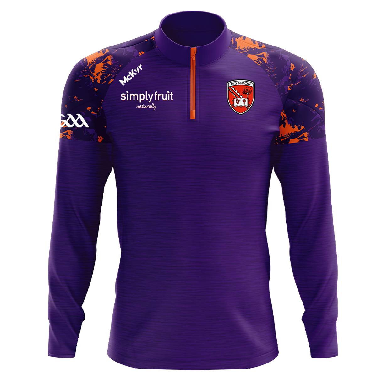 Mc Keever Armagh GAA Official Vital Lightweight 1/4 Zip Top - Womens - Purple/Orange