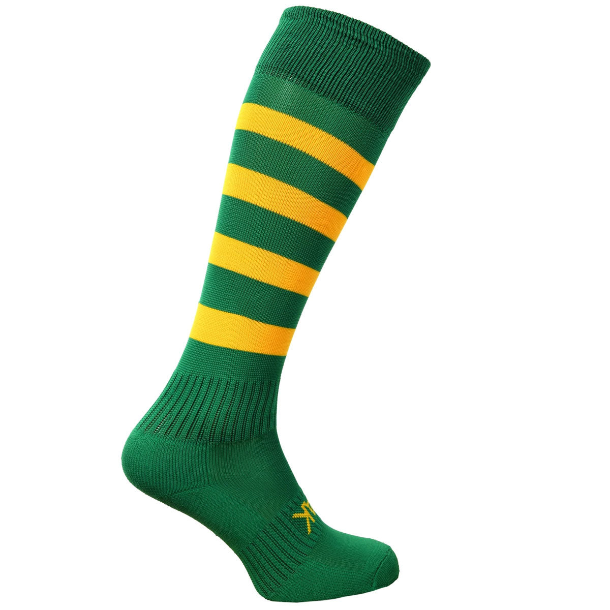 Atak Hooped Sports Socks - Adult - Green/Gold