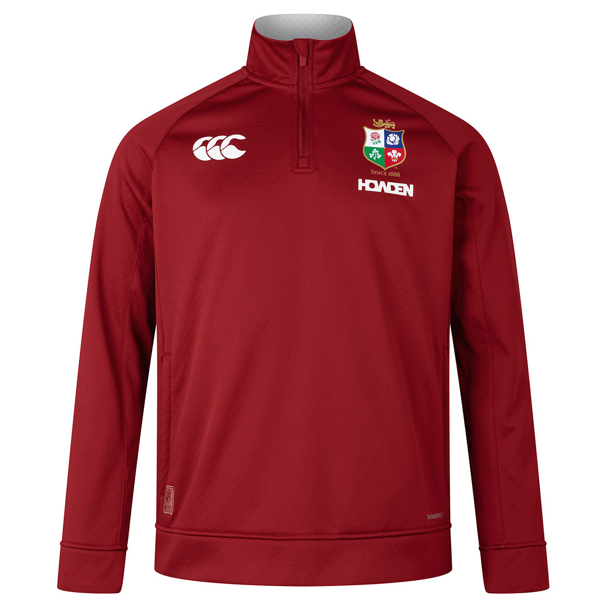 Canterbury British and Irish Lions 1/4 Zip Rugby Fleece - Mens - Red Dahilia