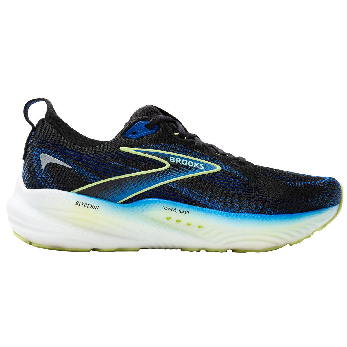 Brooks Glycerin 22 Running Shoes - Mens - Black/Cobalt/Neo Yellow
