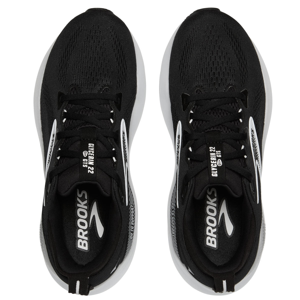 Brooks Glycerin GTS 22 Running Shoes - Womens - Black/Grey/White