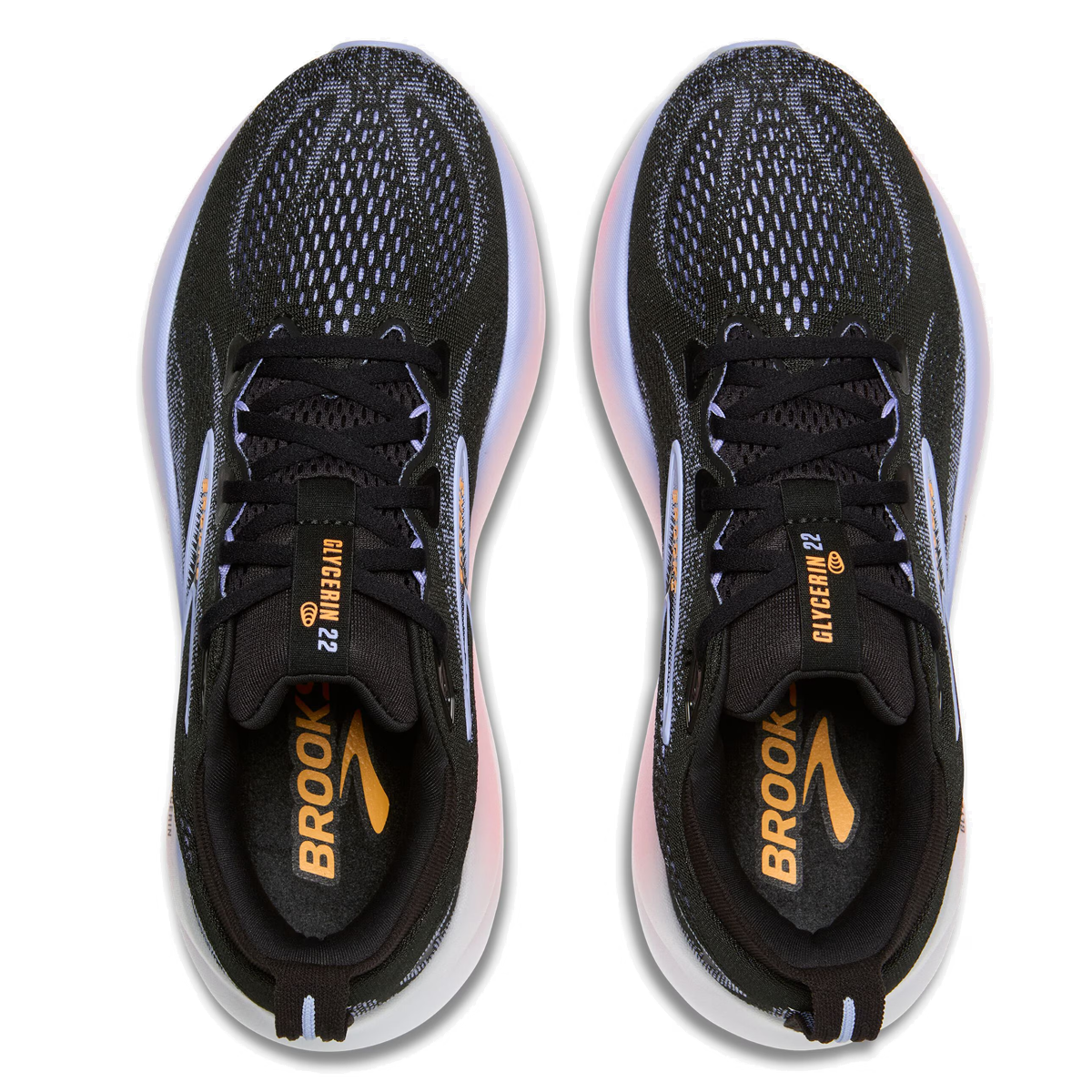 Brooks Glycerin 22 Running Shoes - Womens - Black/Blue Heron/Orange