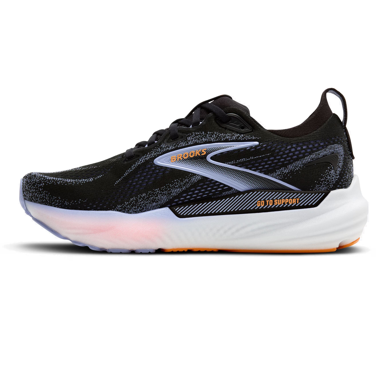 Brooks Glycerin GTS 22 Running Shoes - Womens - Black/Blue Heron/Orange