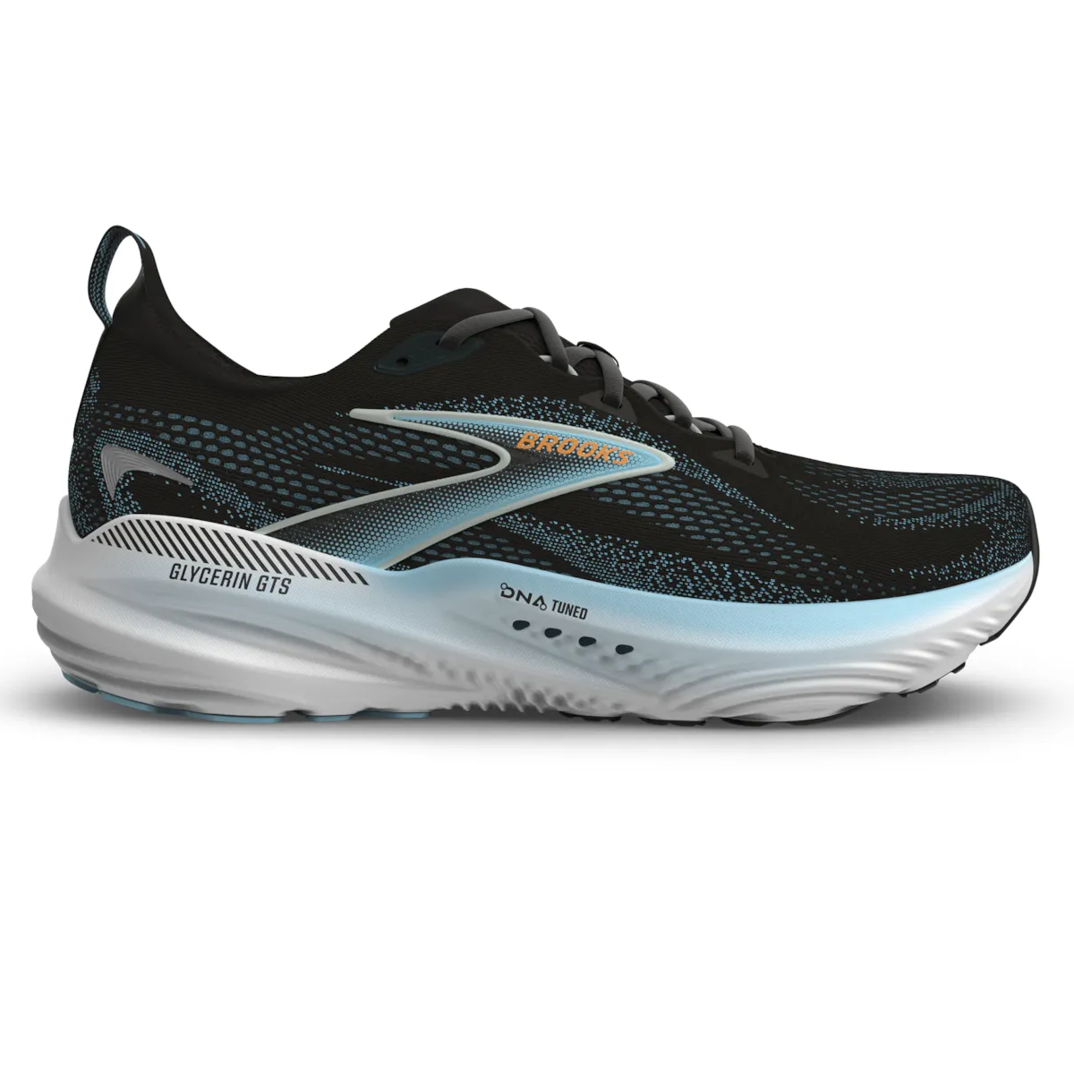 Brooks Glycerin GTS 22 Running Shoes - Mens - Black/Atomizer/Blazing Orange