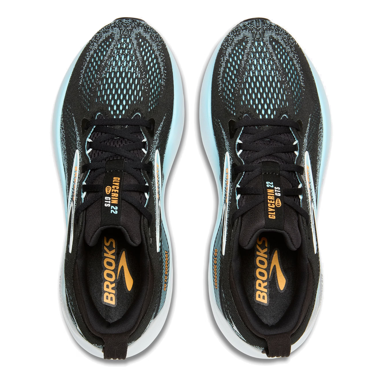 Brooks Glycerin GTS 22 Running Shoes - Mens - Black/Atomizer/Blazing Orange