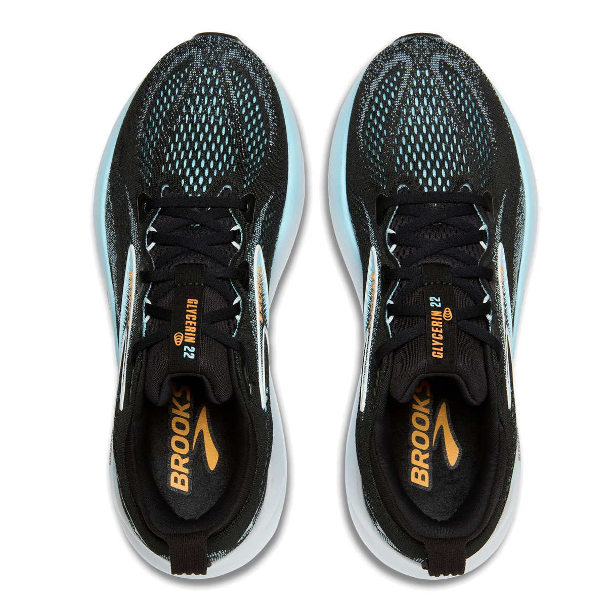 Brooks Glycerin 22 Running Shoes - Mens - Black/Atomizer/Blazing Orange