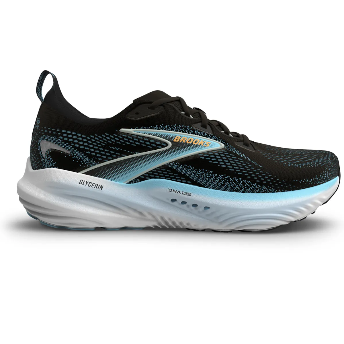 Brooks Glycerin 22 Running Shoes - Mens - Black/Atomizer/Blazing Orange