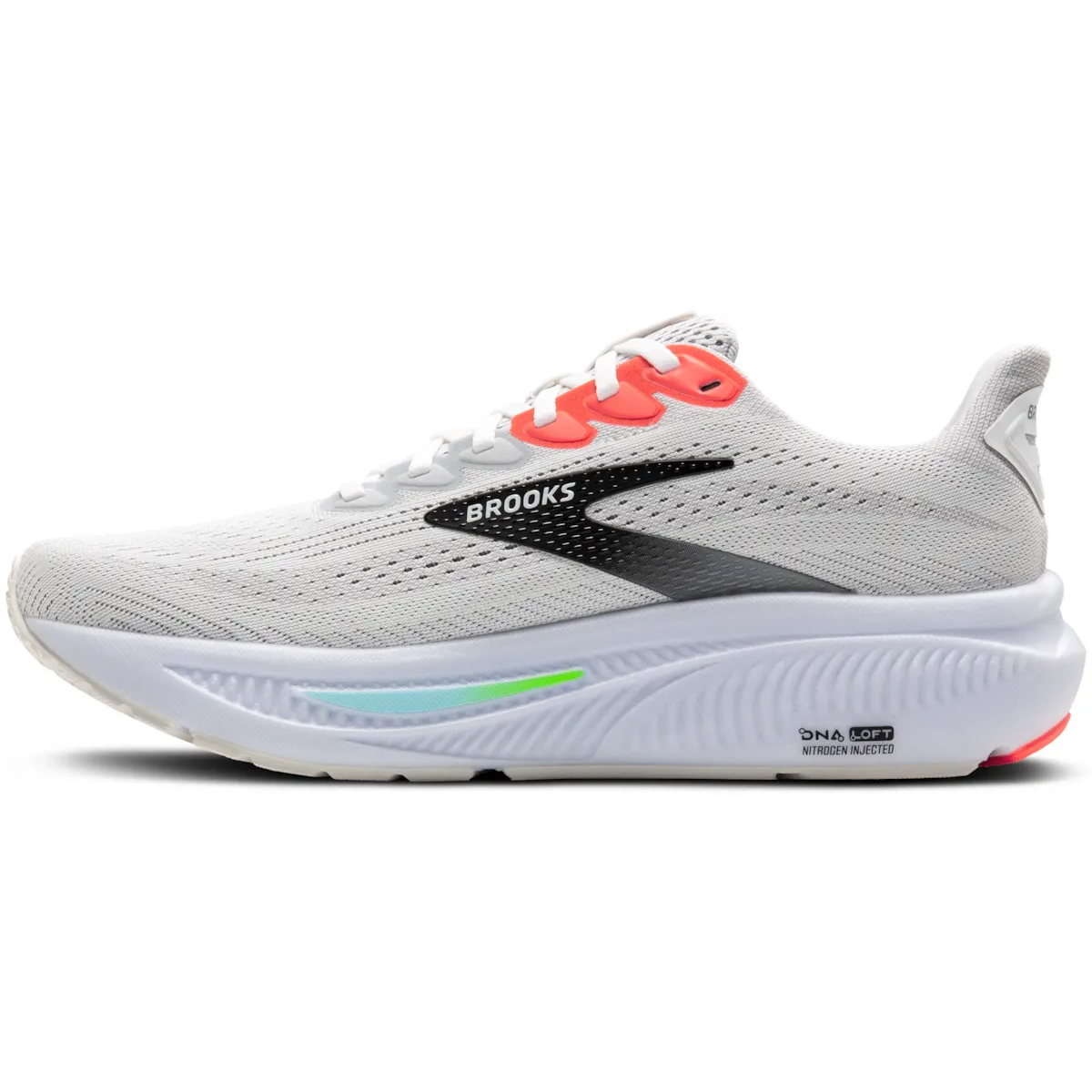 Brooks Ghost 17 Running Shoes - Mens - White/Pink Clay/Gecko