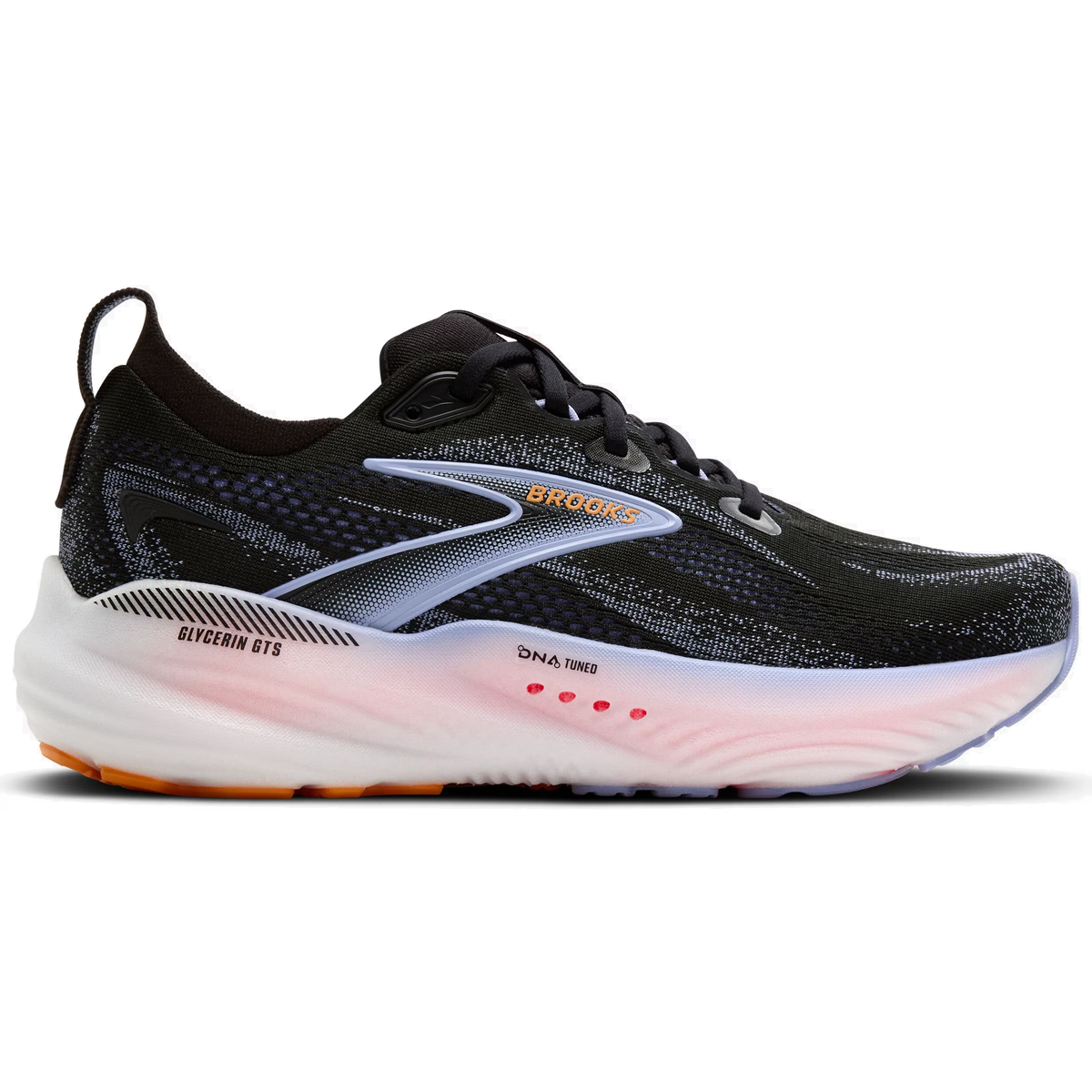 Brooks Glycerin GTS 22 Running Shoes - Womens - Black/Blue Heron/Orange