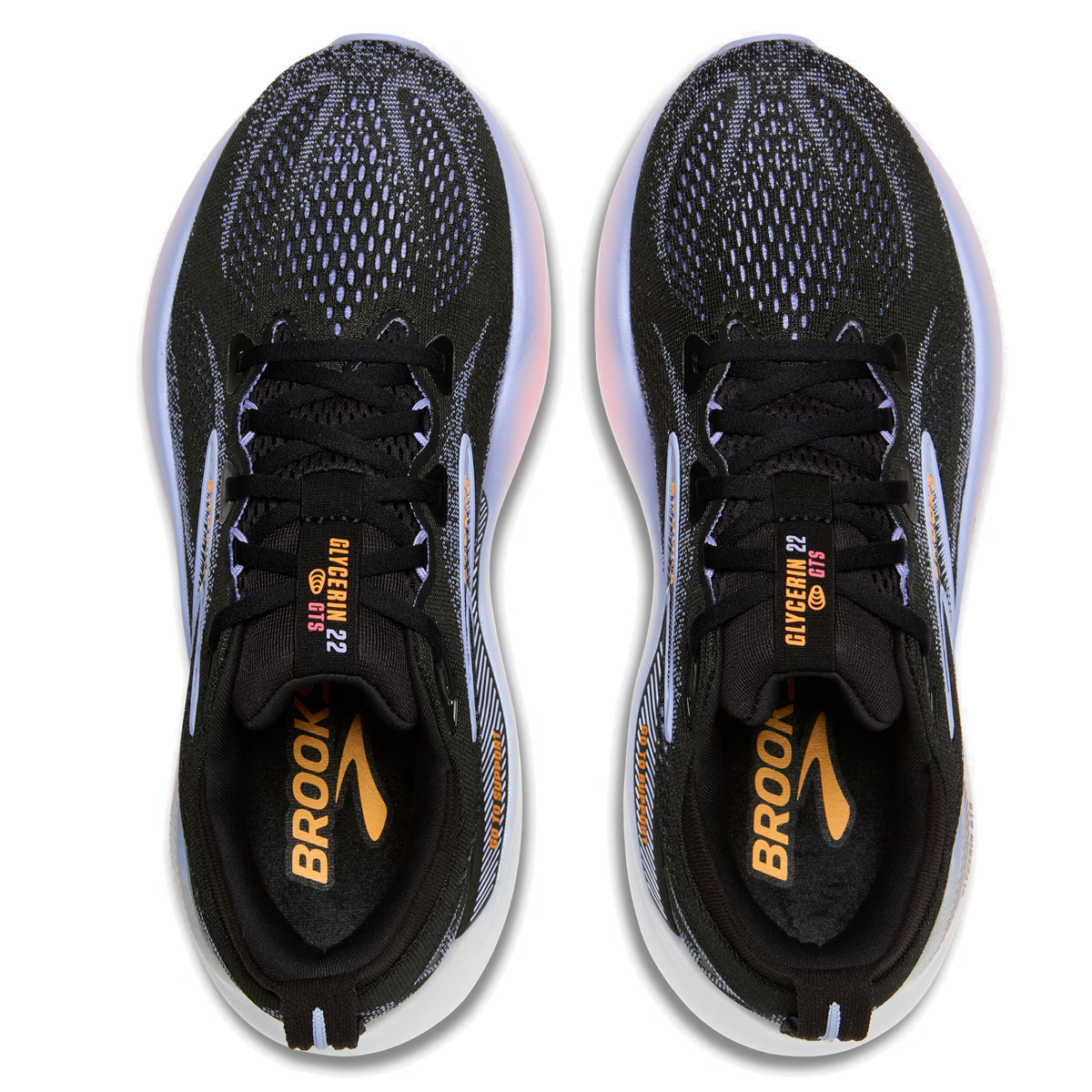 Brooks Glycerin GTS 22 Running Shoes - Womens - Black/Blue Heron/Orange