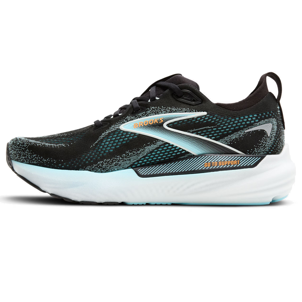 Brooks Glycerin GTS 22 Running Shoes - Mens - Black/Atomizer/Blazing Orange