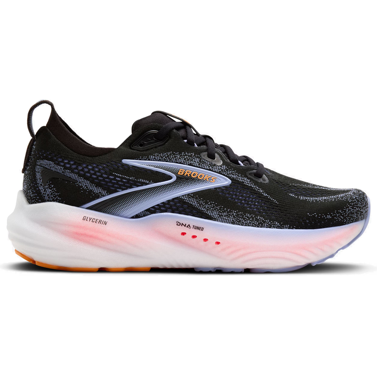 Brooks Glycerin 22 Running Shoes - Womens - Black/Blue Heron/Orange