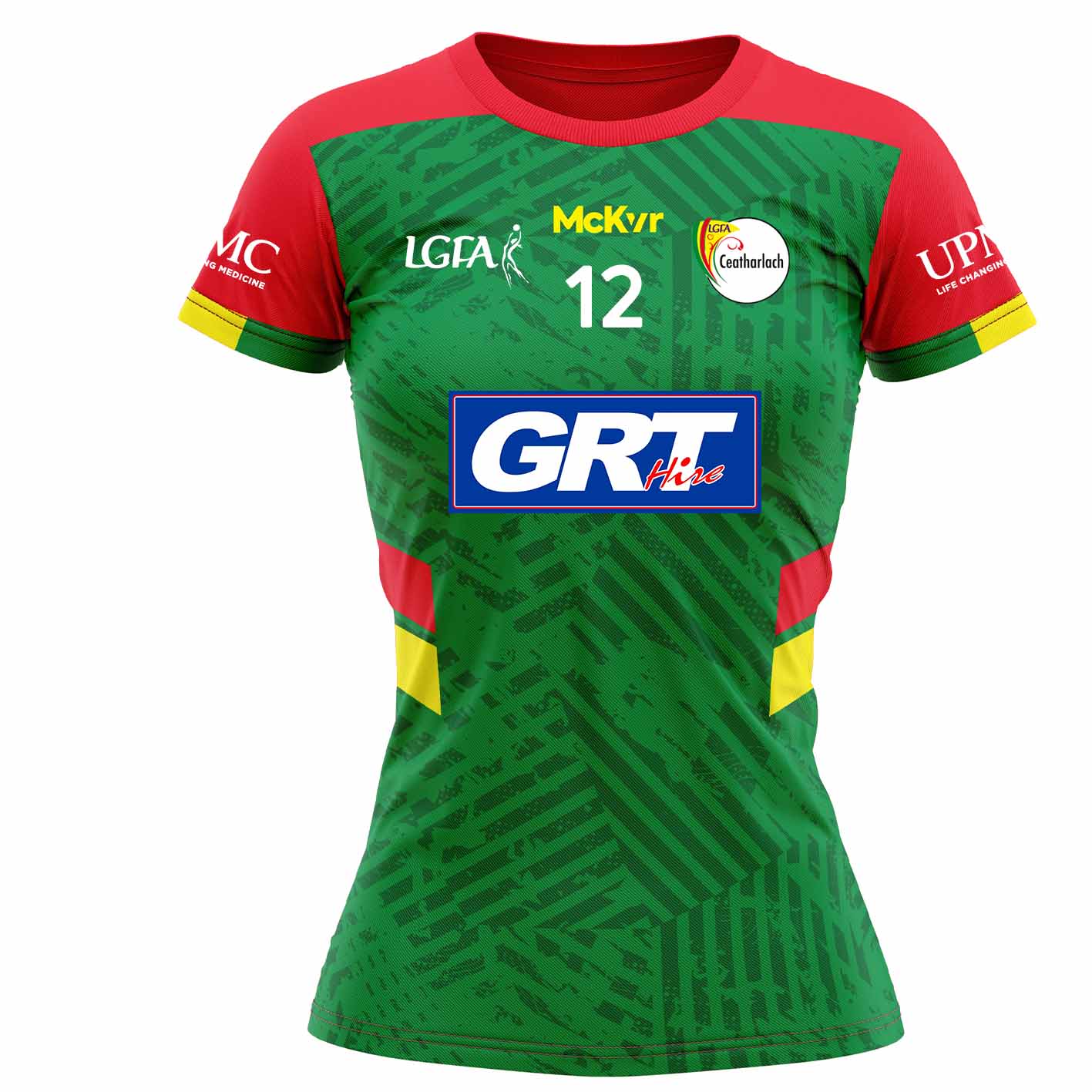 McKvr Carlow Ladies LGFA Official Home Numbered Jersey - Womens - Green/Red