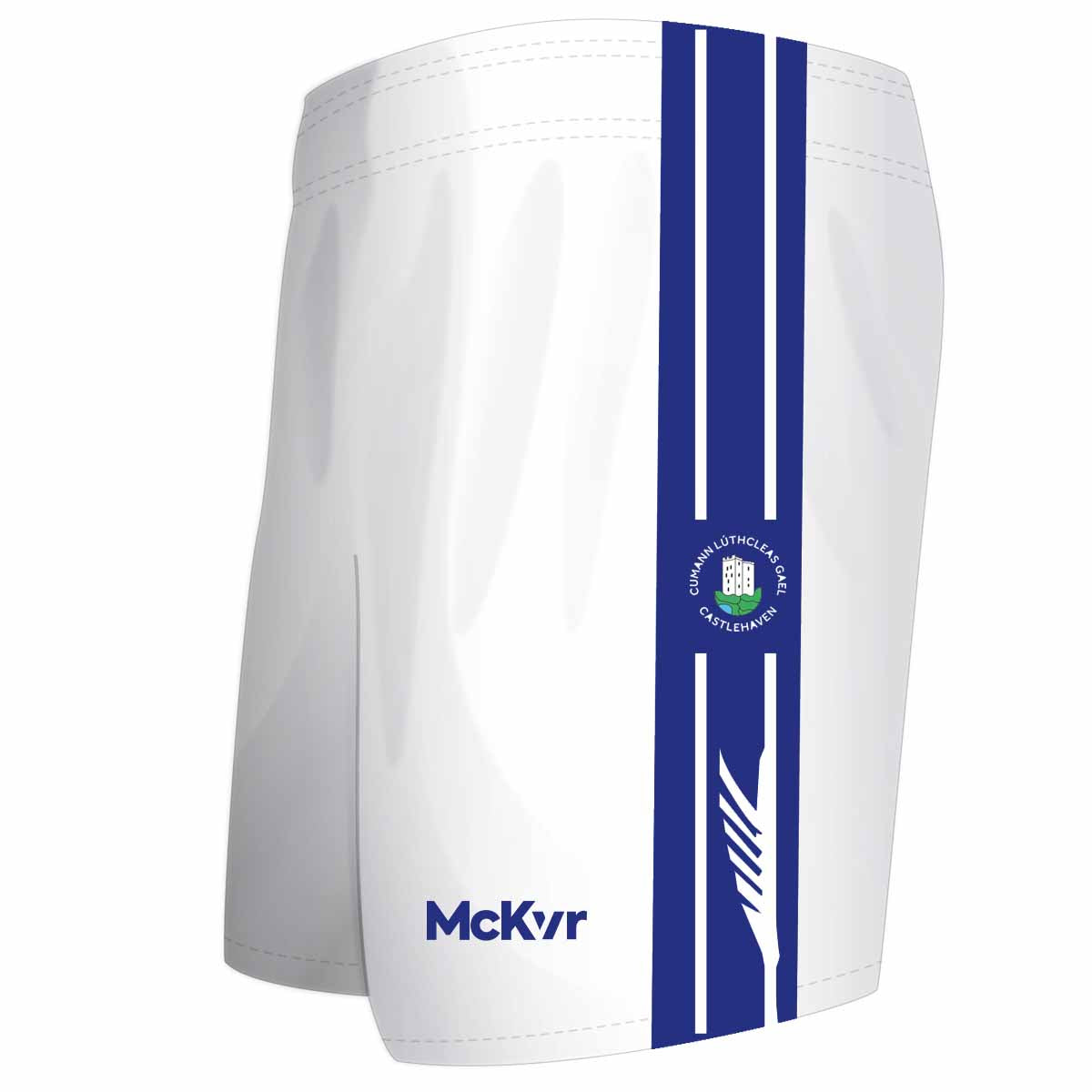 Mc Keever Castlehaven GAA Shorts - Youth - White/Blue