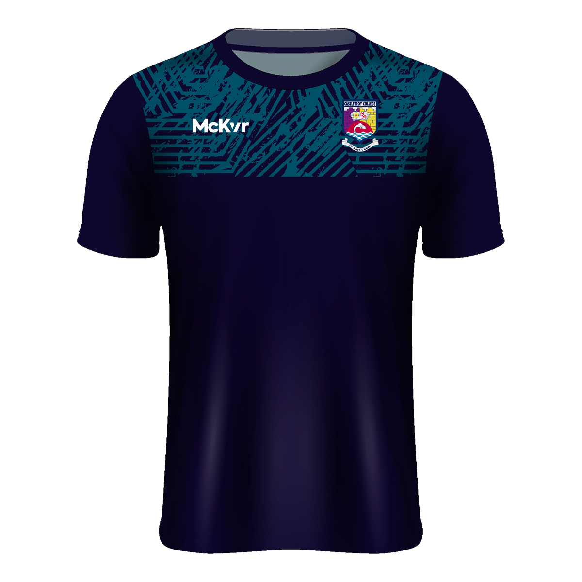 Mc Keever Castletroy College Training Tee - Youth - Navy/Teal