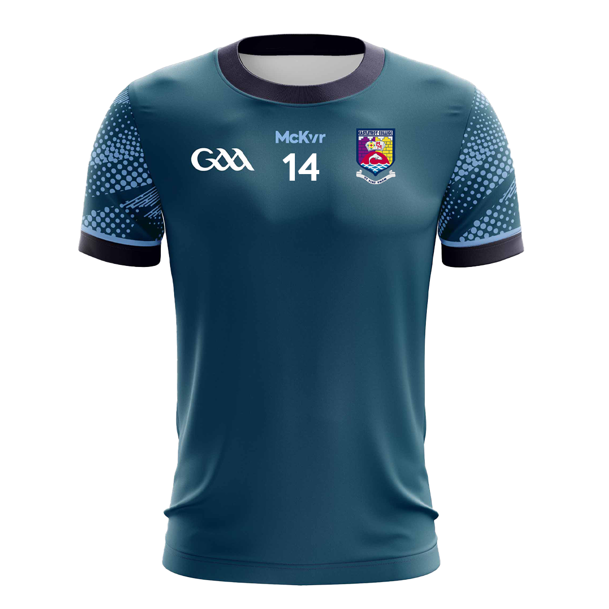 Mc Keever Castletroy College GAA Numbered Home Jersey - Adult - Sky Blue Player Fit
