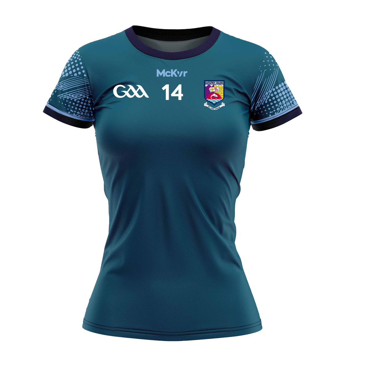 Mc Keever Castletroy College GAA Numbered Home Jersey - Womens - Sky Blue