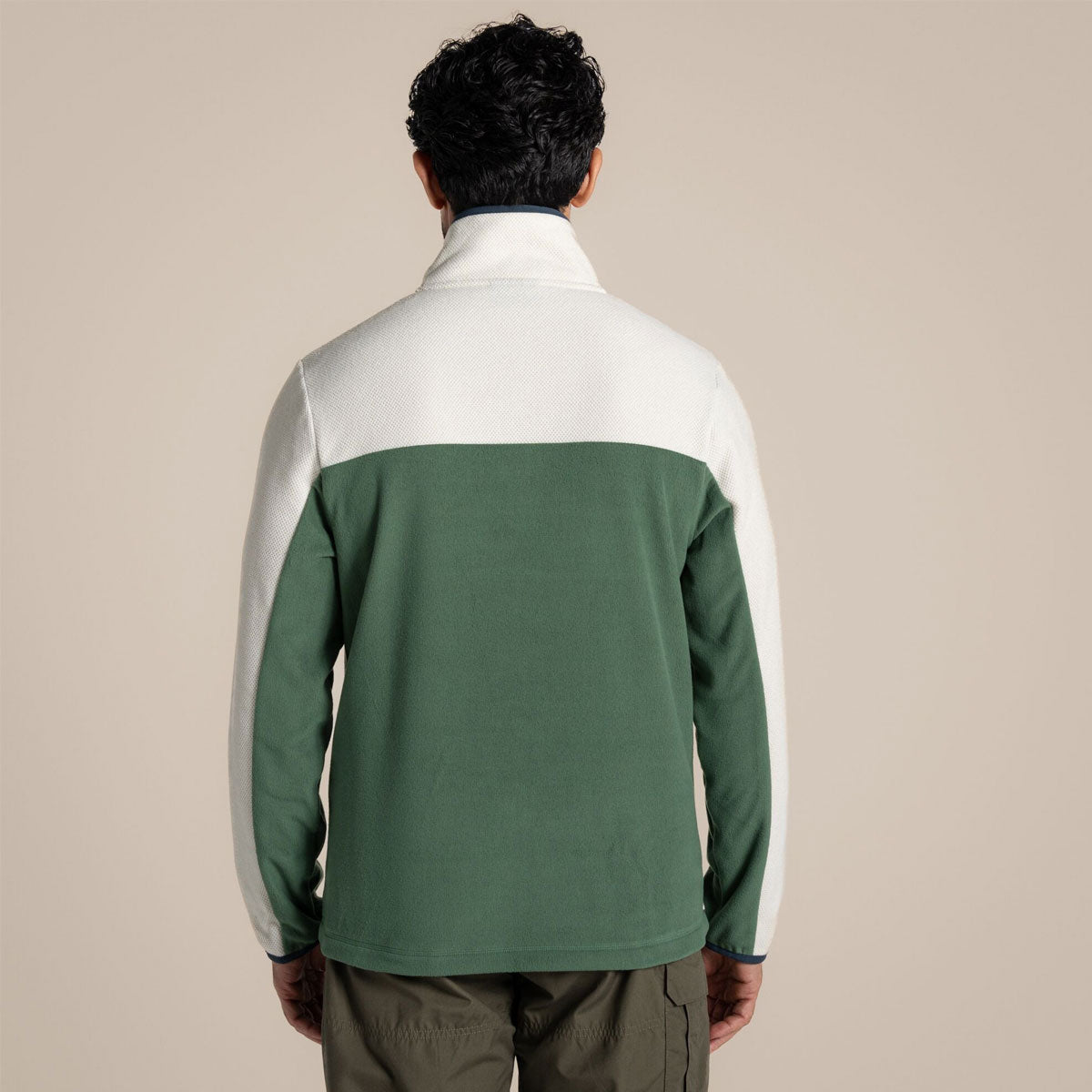 Craghoppers Javi Half Zip Fleece - Mens - Ecru/Mangrove Green