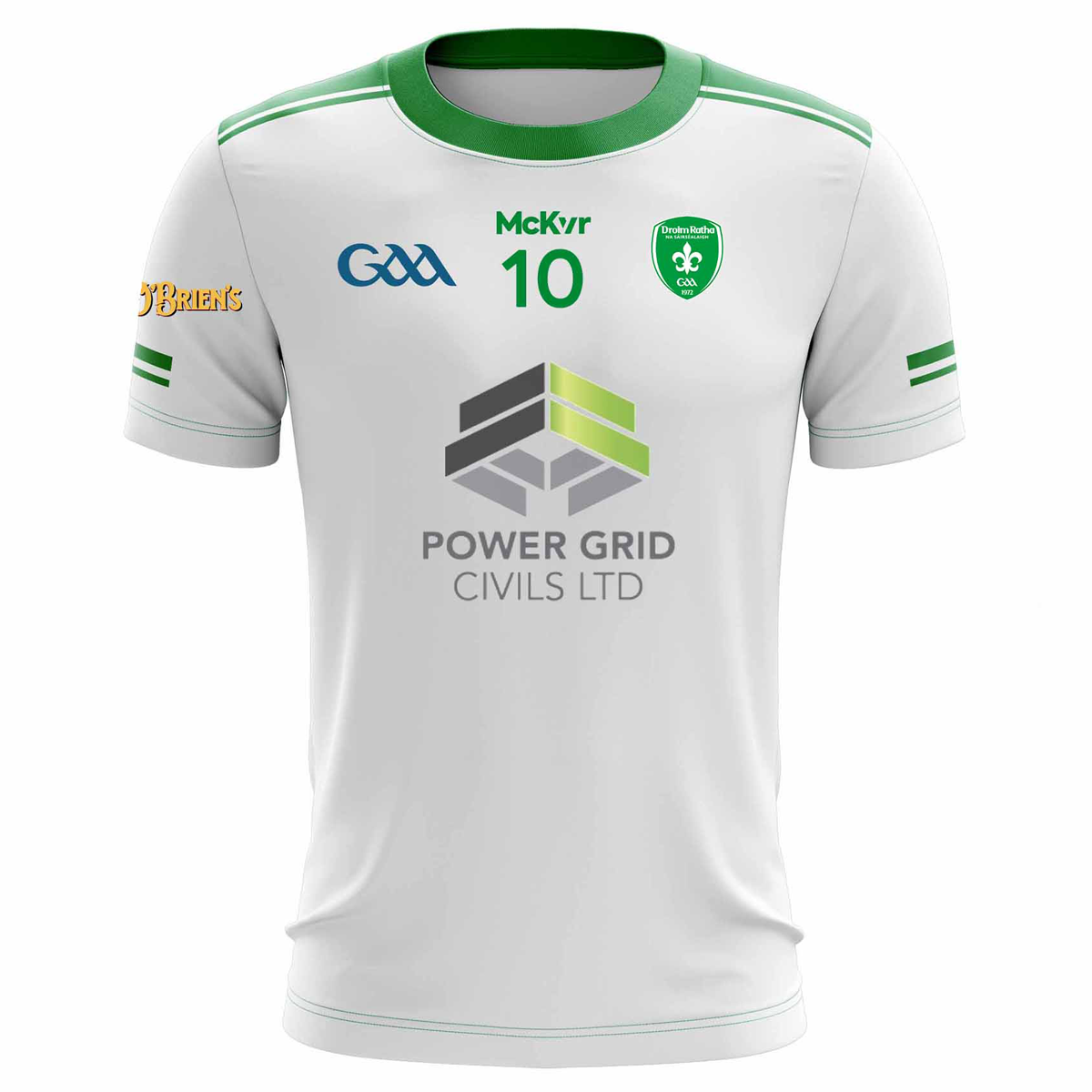 Mc Keever Drumragh Sarsfields GAC Numbered Playing Jersey - Adult - White