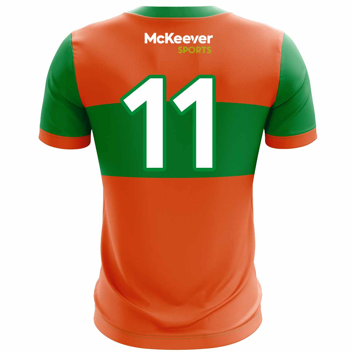 McKvr Eire Og GAC Numbered Senior Playing Jersey - Youth - Orange/Green