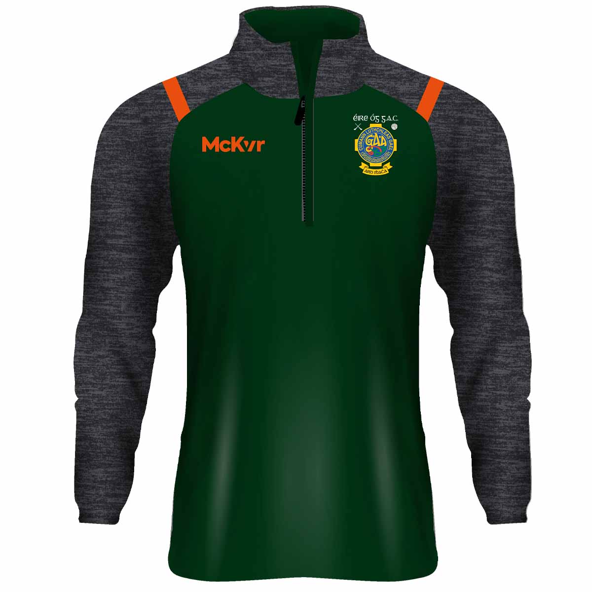 Mc Keever Eire Og GAC Craigavon 1/4 Zip Top - Adult - Green/Grey