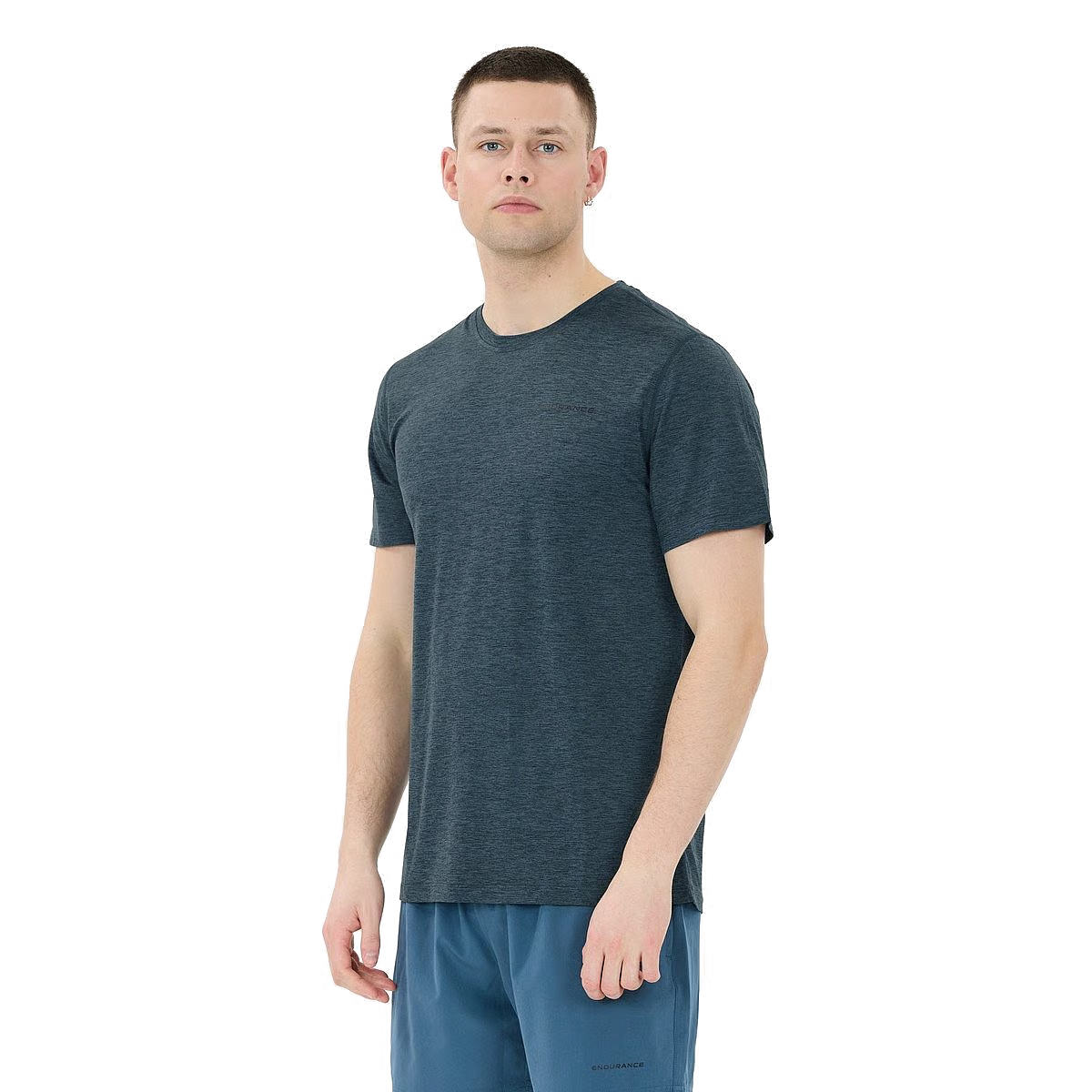 Endurance Abdon Melange Short Sleeve Tee - Mens - Orion Blue