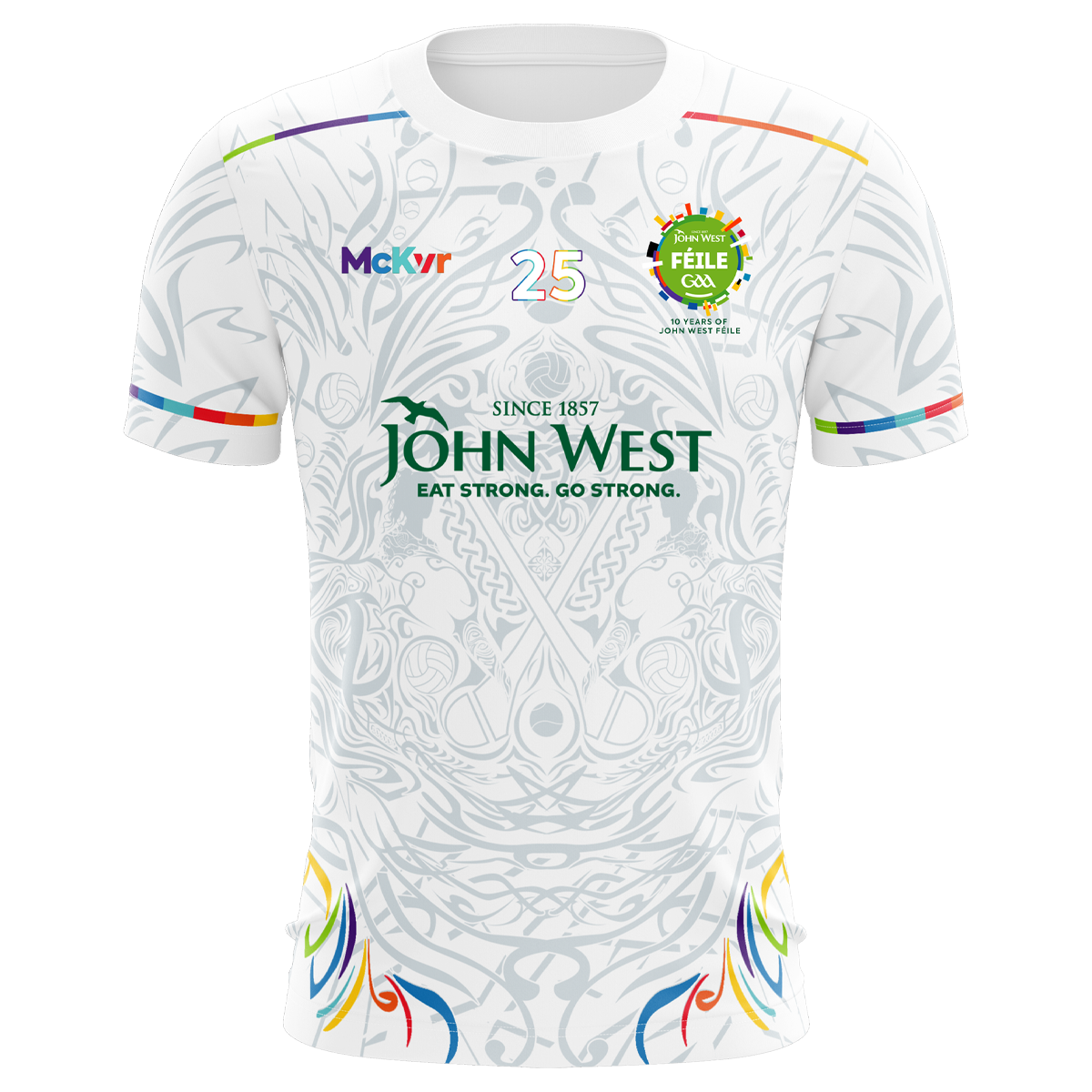 Mc Keever Feile 2025 Jersey - Adult - White/Silver/Turquoise