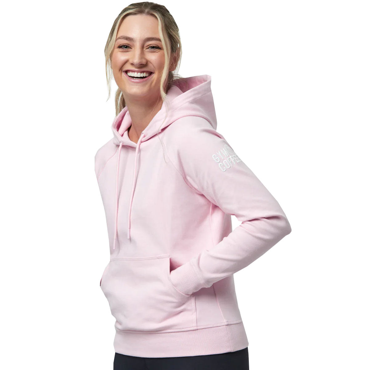 Gym+Coffee Chill Hoodie - Womens - Baby Pink