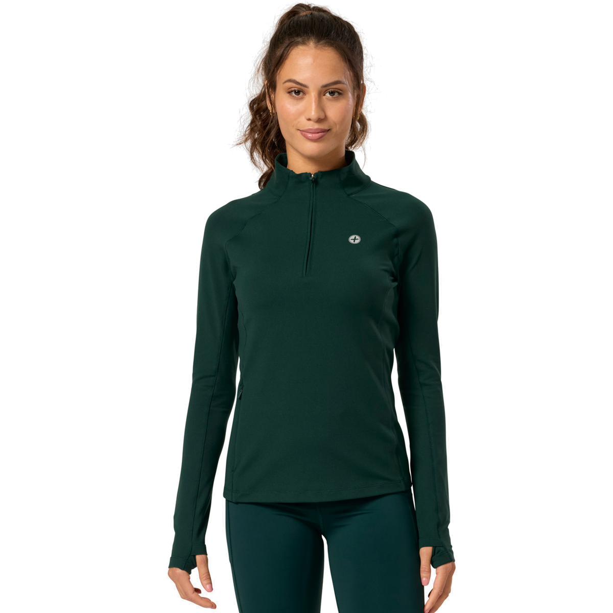Gym+Coffee Relentless 1/4 Zip Jacket - Womens - Amazon Green