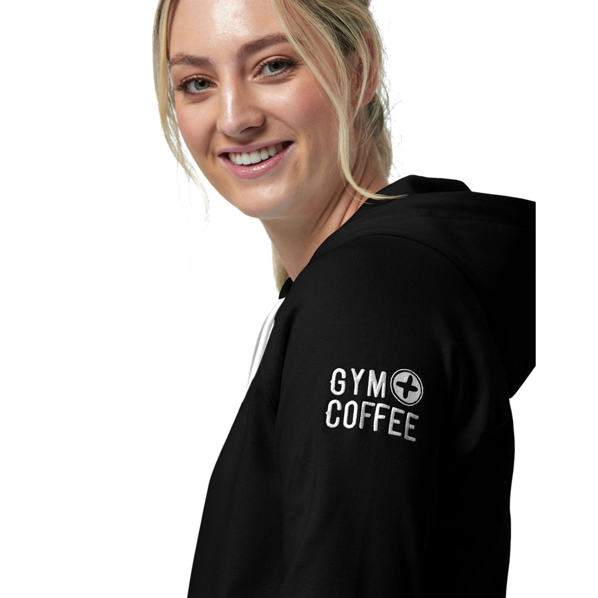 Gym+Coffee Chill Hoodie - Womens - Black/White