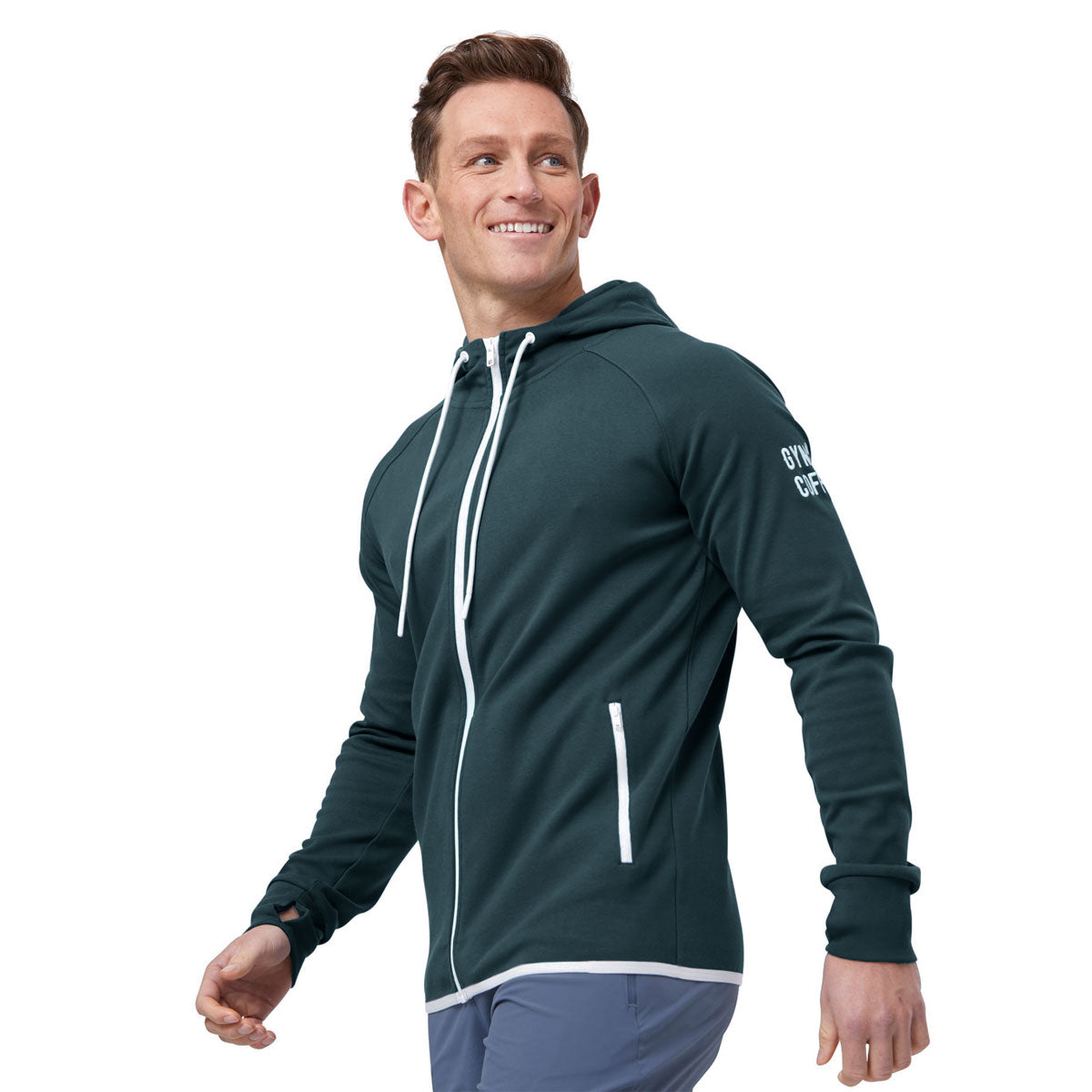 Gym+Coffee Chill Zip Hoodie - Mens - Moss Green