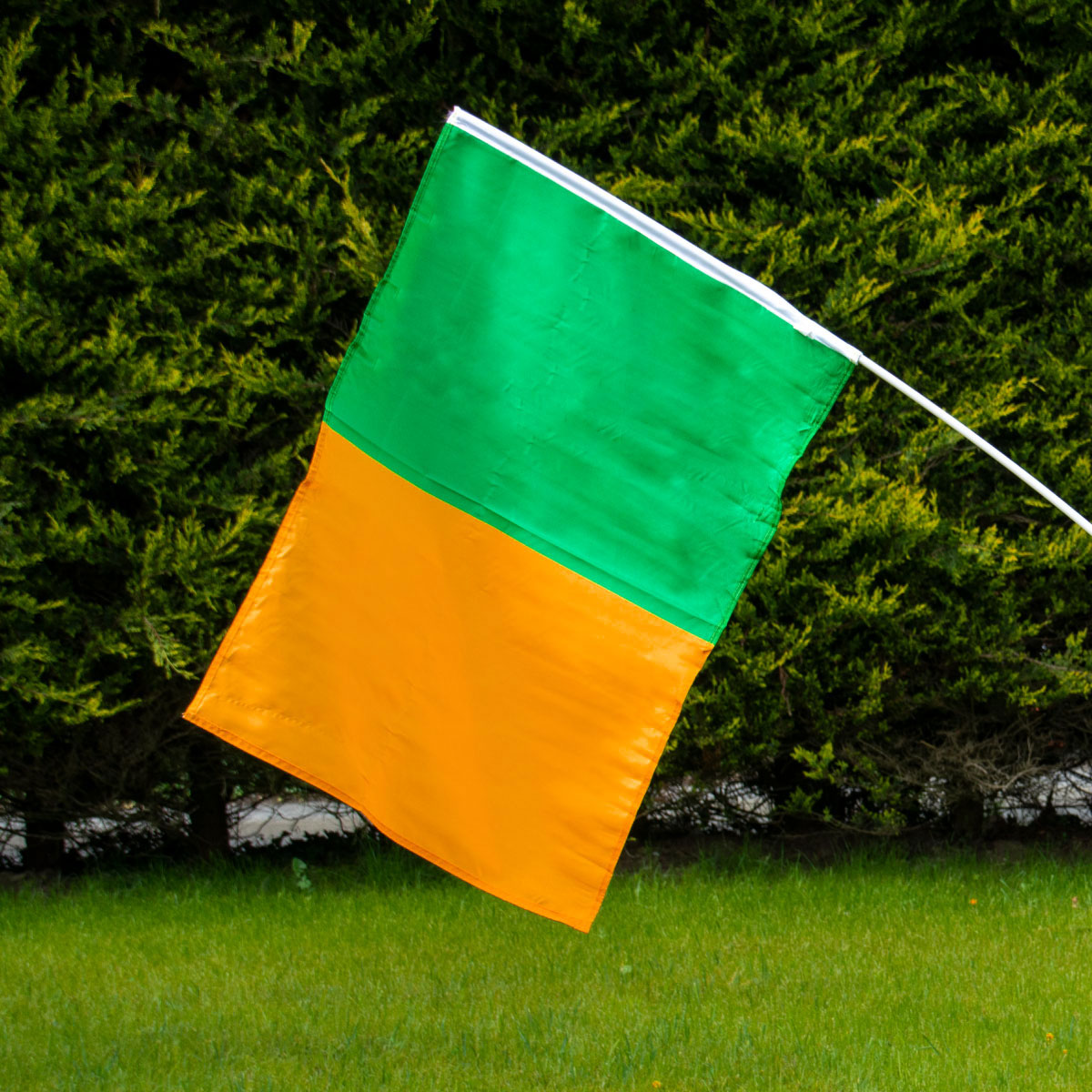 Mc Keever Sports Green/Orange Half and Half Flag